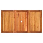 Table de jardin beige 140x80x75 cm résine tressée et acacia – Image 4