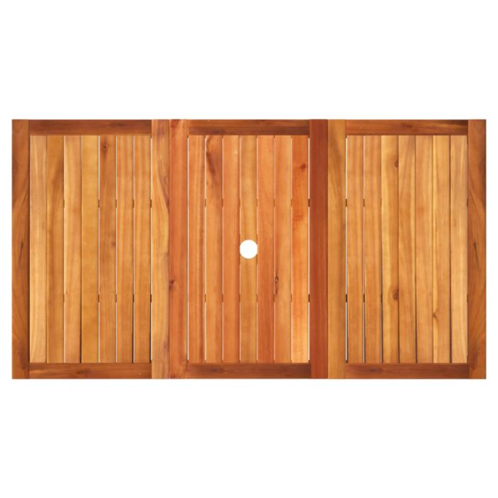 Table de jardin beige 140x80x75 cm résine tressée et acacia – Image 4