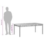 Table de jardin beige 180x90x75 cm résine tressée et acacia – Image 7