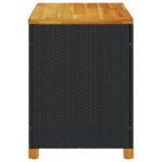 Boîte de rangement de jardin noir résine tressée bois d'acacia – Image 3