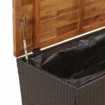 Boîte de rangement de jardin noir résine tressée bois d'acacia – Image 6