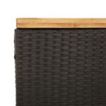 Boîte de rangement de jardin noir résine tressée bois d'acacia – Image 7