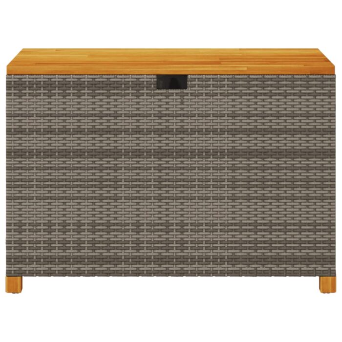Boîte de rangement de jardin gris résine tressée bois d'acacia – Image 2