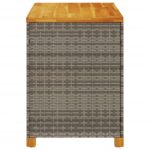 Boîte de rangement de jardin gris résine tressée bois d'acacia – Image 3