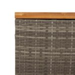 Boîte de rangement de jardin gris résine tressée bois d'acacia – Image 6