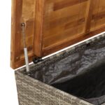 Boîte de rangement de jardin gris résine tressée bois d'acacia – Image 7