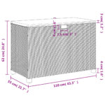 Boîte de rangement de jardin gris résine tressée bois d'acacia – Image 9