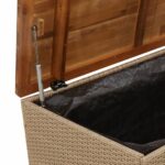 Boîte de rangement de jardin beige résine tressée bois d'acacia – Image 7