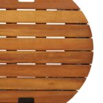 Tables d'appoint de jardin 2 pcs dessus en bois noir poly rotin – Image 7