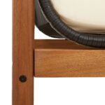 Banc de jardin avec coussin noir résine tressée acacia – Image 6