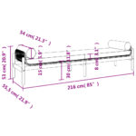 Banc de jardin avec coussin noir résine tressée acacia – Image 8