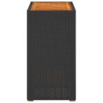 Table d'appoint de jardin dessus en bois noir 60x40x75 cm – Image 3