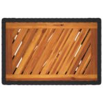 Table d'appoint de jardin dessus en bois noir 60x40x75 cm – Image 6