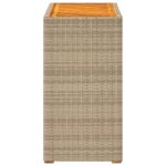 Table d'appoint de jardin dessus en bois beige 60x40x75 cm – Image 3