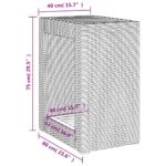 Table d'appoint de jardin dessus en bois beige 60x40x75 cm – Image 9