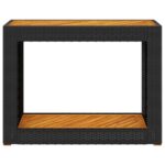 Table d'appoint de jardin dessus en bois noir 100x40x75 cm – Image 4