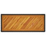 Table d'appoint de jardin dessus en bois noir 100x40x75 cm – Image 6