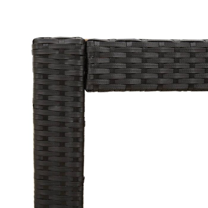 Table d'appoint de jardin dessus en bois noir 100x40x75 cm – Image 7