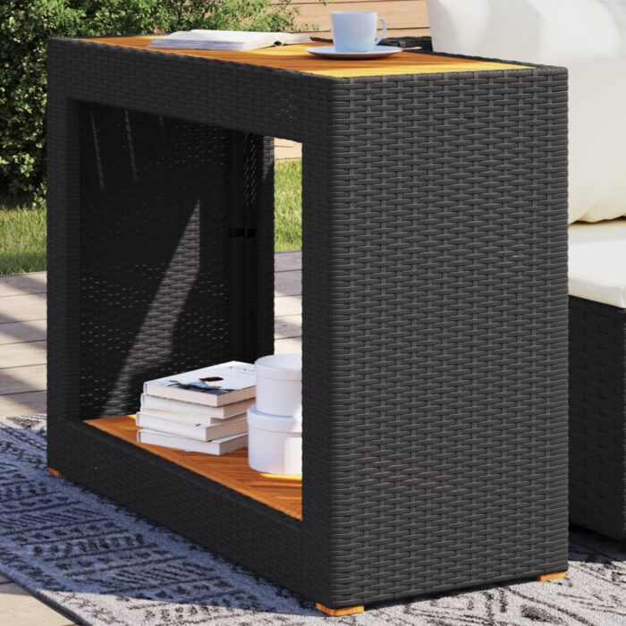 VXL8721012308428_m_en_hd_1.jpg Table d'appoint de jardin dessus en bois noir 100x40x75 cm – Image 1