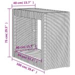 Table d'appoint de jardin dessus en bois beige 100x40x75 cm – Image 9