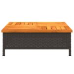 Couvercle de base de parasol noir 70x70x25 cm résine tressée et acacia – Image 3