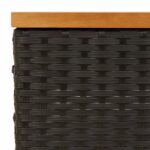 Couvercle de base de parasol noir 70x70x25 cm résine tressée et acacia – Image 5