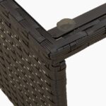 Canapé de jardin avec table et coussins en forme de L noir – Image 7