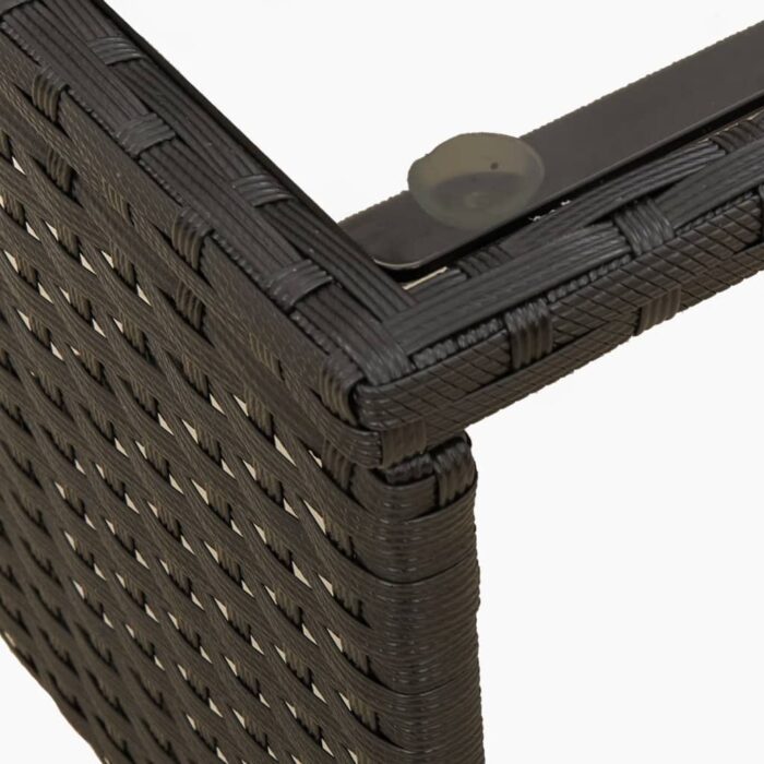 Canapé de jardin avec table et coussins en forme de L noir – Image 7