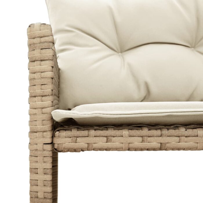 Canapé de jardin avec table et coussins en forme de L beige – Image 6