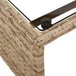 Canapé de jardin avec table et coussins en forme de L beige – Image 7