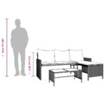 Canapé de jardin avec table et coussins en forme de L beige – Image 9