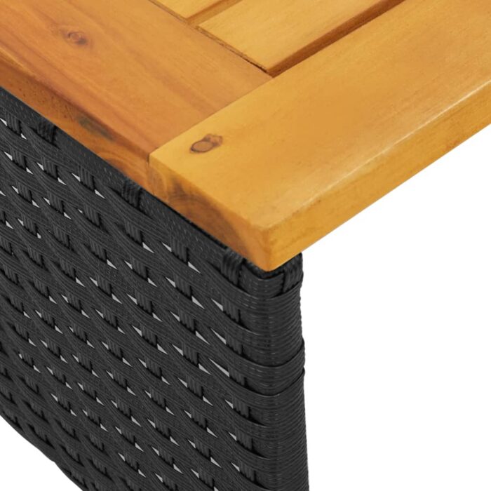 Canapé de jardin avec table et coussins en forme de L noir – Image 7