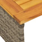 Canapé de jardin avec table et coussins en forme de L gris – Image 7