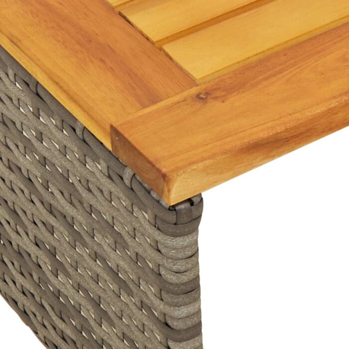 Canapé de jardin avec table et coussins en forme de L gris – Image 7