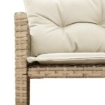 Canapé de jardin avec table et coussins en forme de L beige – Image 6