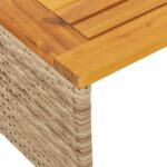 Canapé de jardin avec table et coussins en forme de L beige – Image 7