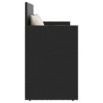 Banc de jardin avec coussins noir résine tressée – Image 3