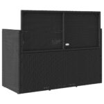 Banc de jardin avec coussins noir résine tressée – Image 4