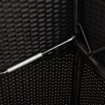 Banc de jardin avec coussins noir résine tressée – Image 6