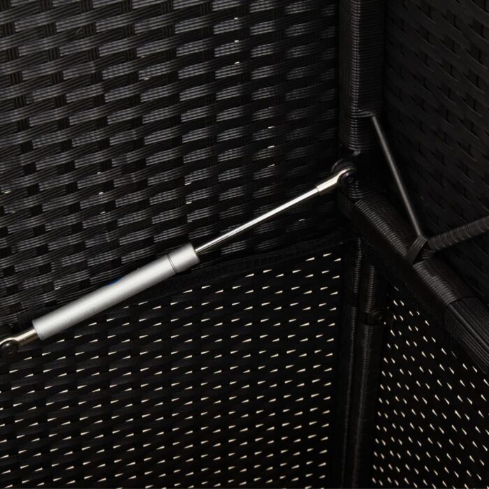 Banc de jardin avec coussins noir résine tressée – Image 6