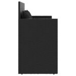 Banc de jardin avec coussins noir résine tressée – Image 3