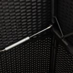 Banc de jardin avec coussins noir résine tressée – Image 6