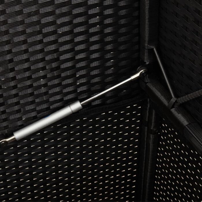 Banc de jardin avec coussins noir résine tressée – Image 6