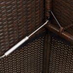 Banc de jardin avec coussins marron résine tressée – Image 6