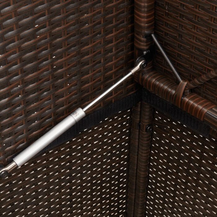 Banc de jardin avec coussins marron résine tressée – Image 6