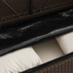 Banc de jardin avec coussins marron résine tressée – Image 7