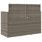 Banc de jardin avec coussins gris résine tressée – Image 4