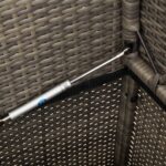 Banc de jardin avec coussins gris résine tressée – Image 6