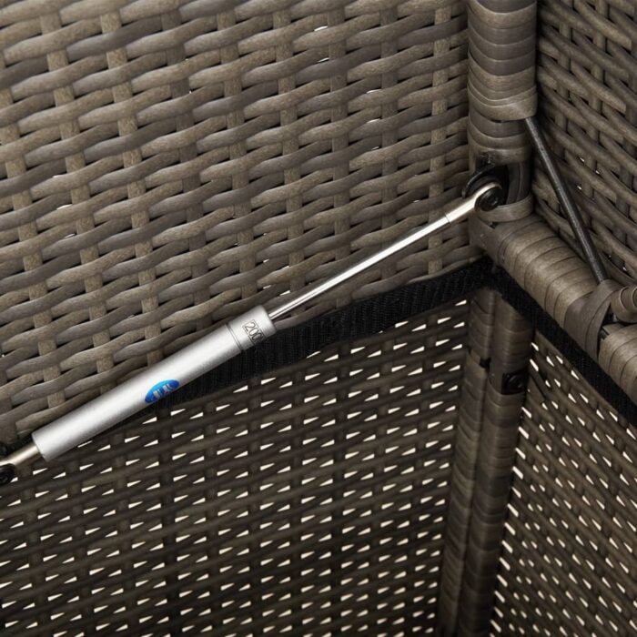 Banc de jardin avec coussins gris résine tressée – Image 6