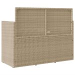 Banc de jardin avec coussins beige résine tressée – Image 4